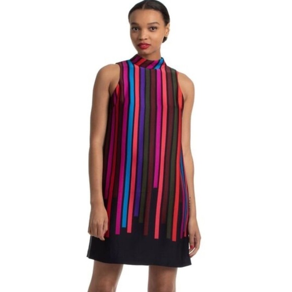 NWT Trina Turk Logan Striped Shift Dress Retro - Picture 1 of 7